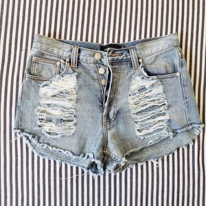 Mink Pink “Slasher” Denim Shorts